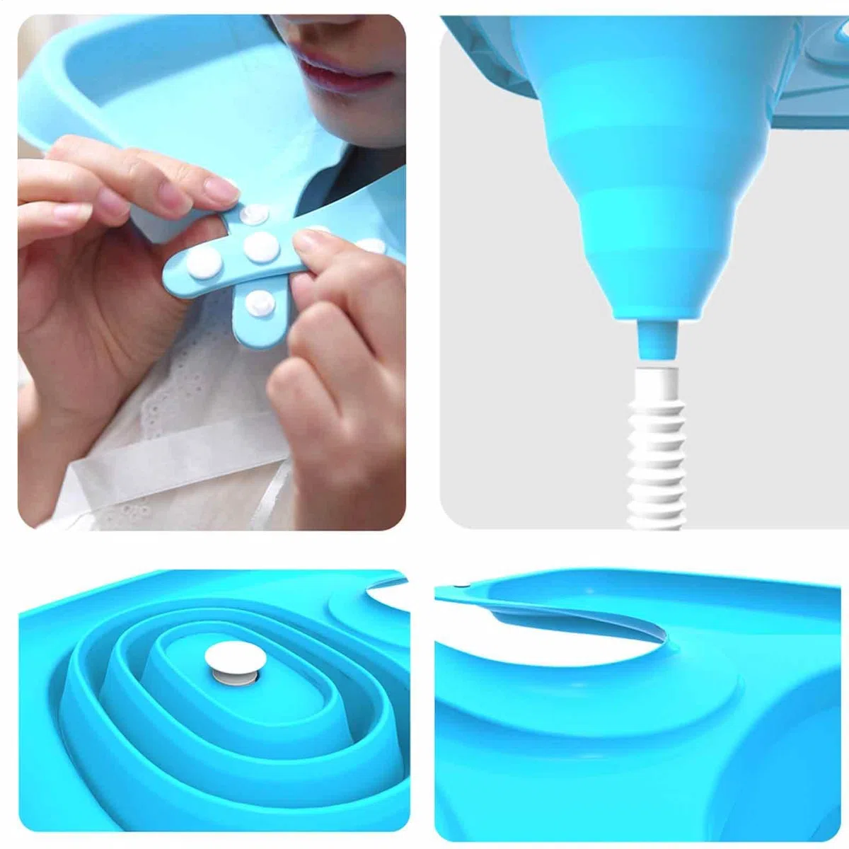 Lavatesta Portatile per Disabili - Lavabo Per Shampoo Pieghevole Con Tracolla Regolabile | Lavandino Per Lavare I Capelli Con Tubo Di Drenaggio | Per Le Donne Incinte, I Bambini Anziani