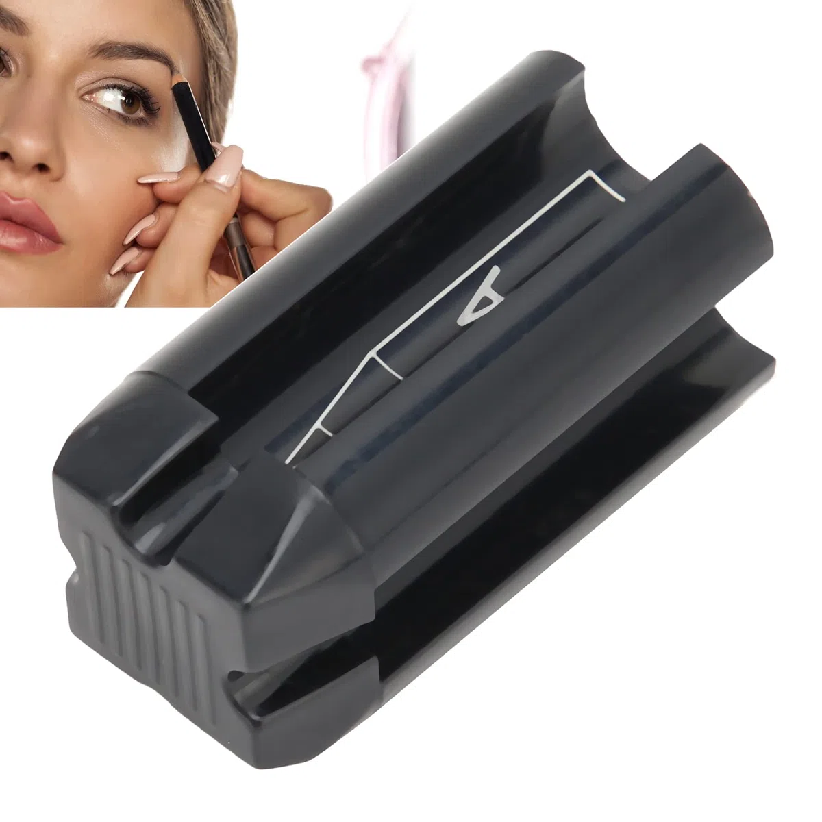 Temperamatite 4 in 1 per Sopracciglia e Labbra, Manuale, Nero, Polipropilene (PP), PENCIL_SHARPENER