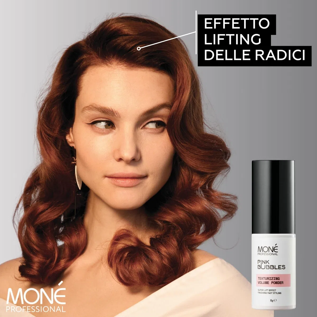 MONÉ PROFESSIONAL - Polvere Volumizzante Capelli Donna - Spray texturizzante a lunga durata - Effetto istantaneo - Con una leggera Fragranza di Vaniglia - 8 g
