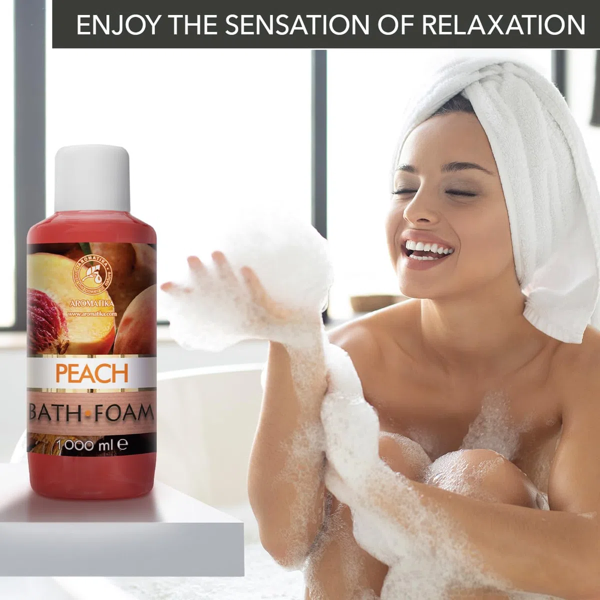 Bagno Schiuma Pesca 1000 ml - Cura del Corpo - Bellezza - Bagno - Idratazione della pelle - Odore Fruttato - Aromaterapia - Bagnoschiuma - Bath foam Peach