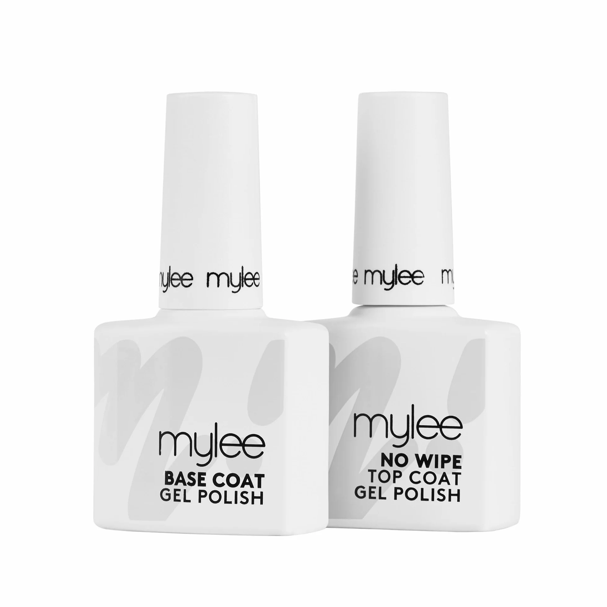 Mylee Base Coat e No-Wipe Top Coat Senza Dispersione per Smalto Unghie Gel Semipermanente 2x10ml UV/LED Nail Art, Manicure Pedicure per uso Domestico e Professionale, Lunga durata, Facile da applicare