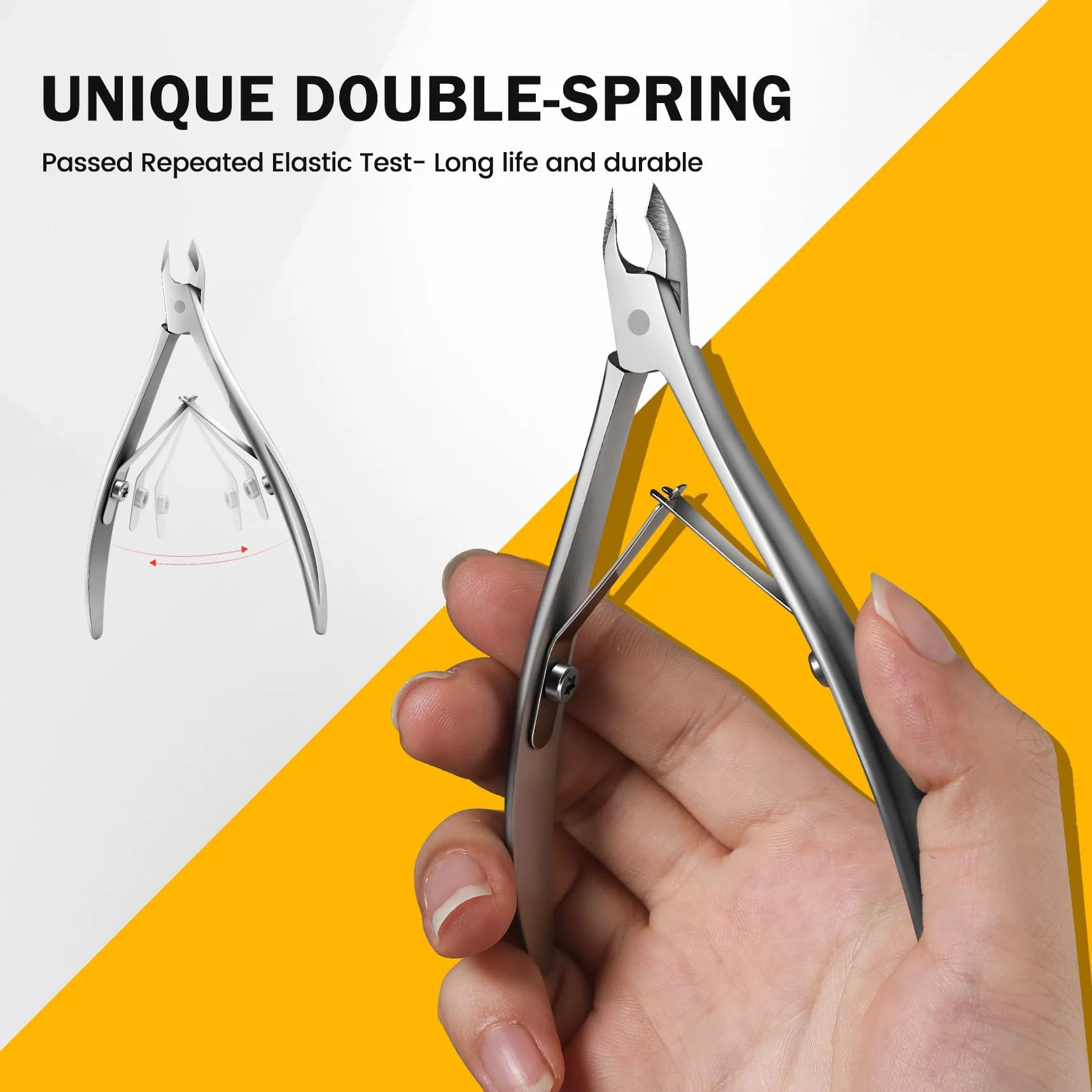 BEZOX Tronchesino Cuticole Professionale in Acciaio Inossidabile cuticola Per Manicure e Piedi, Pinza con Impugnatura Antiscivolo