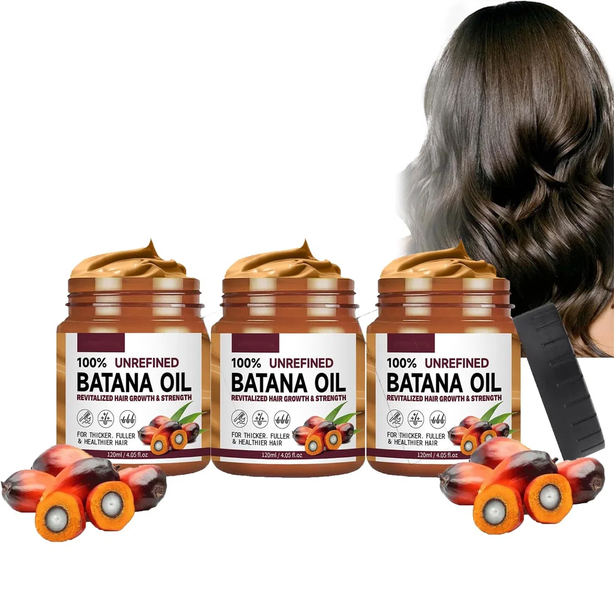 Batana Oil Hair Treatment, Batana Oil For Hair Growth, Batana Oil Organic, Conditioner Leave in Botanical Extracts & Vitamine, Batana Oil Conditioner Leave In Botanical Extracts & Vitamine 120ml (3PC)