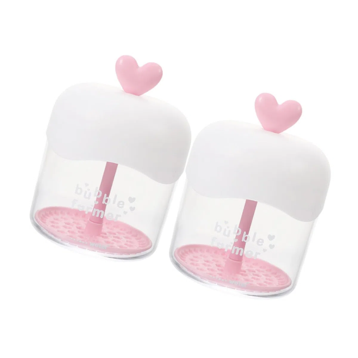 Sapone Versatile a e di Cuore di Schiumogeno Distributore Forma 2 Trasparente in Plastica Pezzi Pulizia Rapida Struttura a Compressione Unica Uso per Viso
