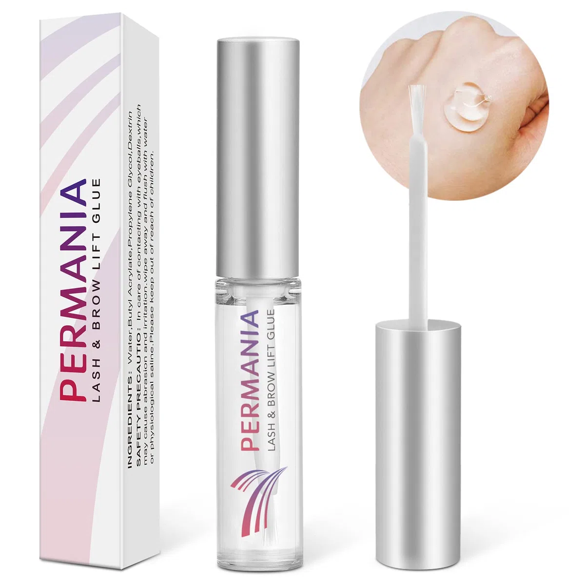 PERMANIA Colla per il sollevamento delle ciglia, Lash Lift Glue, Colla per ciglia, Impermeabile, Asciugatura rapida, Nessun cattivo odore, Dura 6 settimane (7 ml)