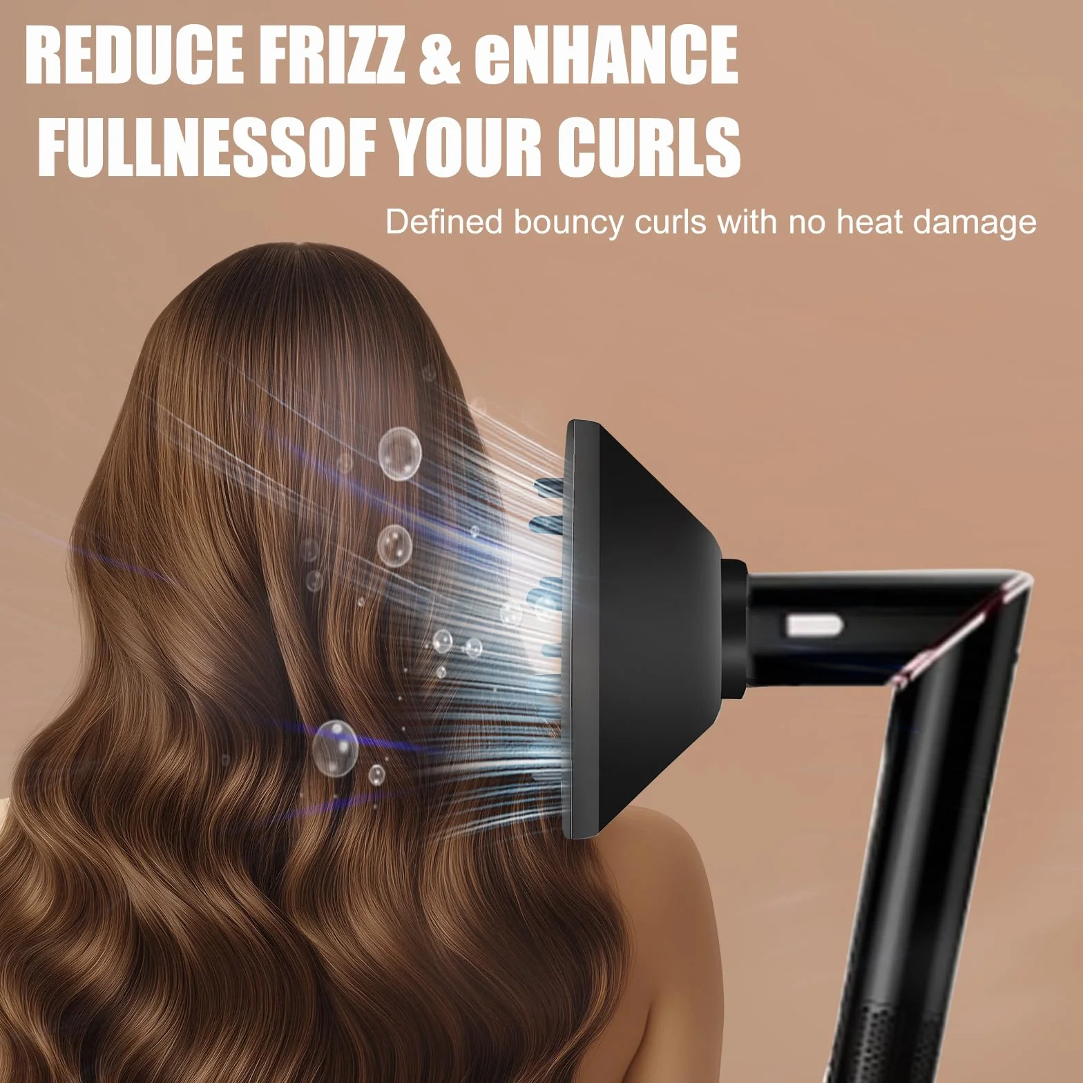 Diffusore compatibile con asciugacapelli Shark FlexStyle, accessorio per ricci naturali, strumento per lo styling ideale per capelli mossi e ricci (nero)