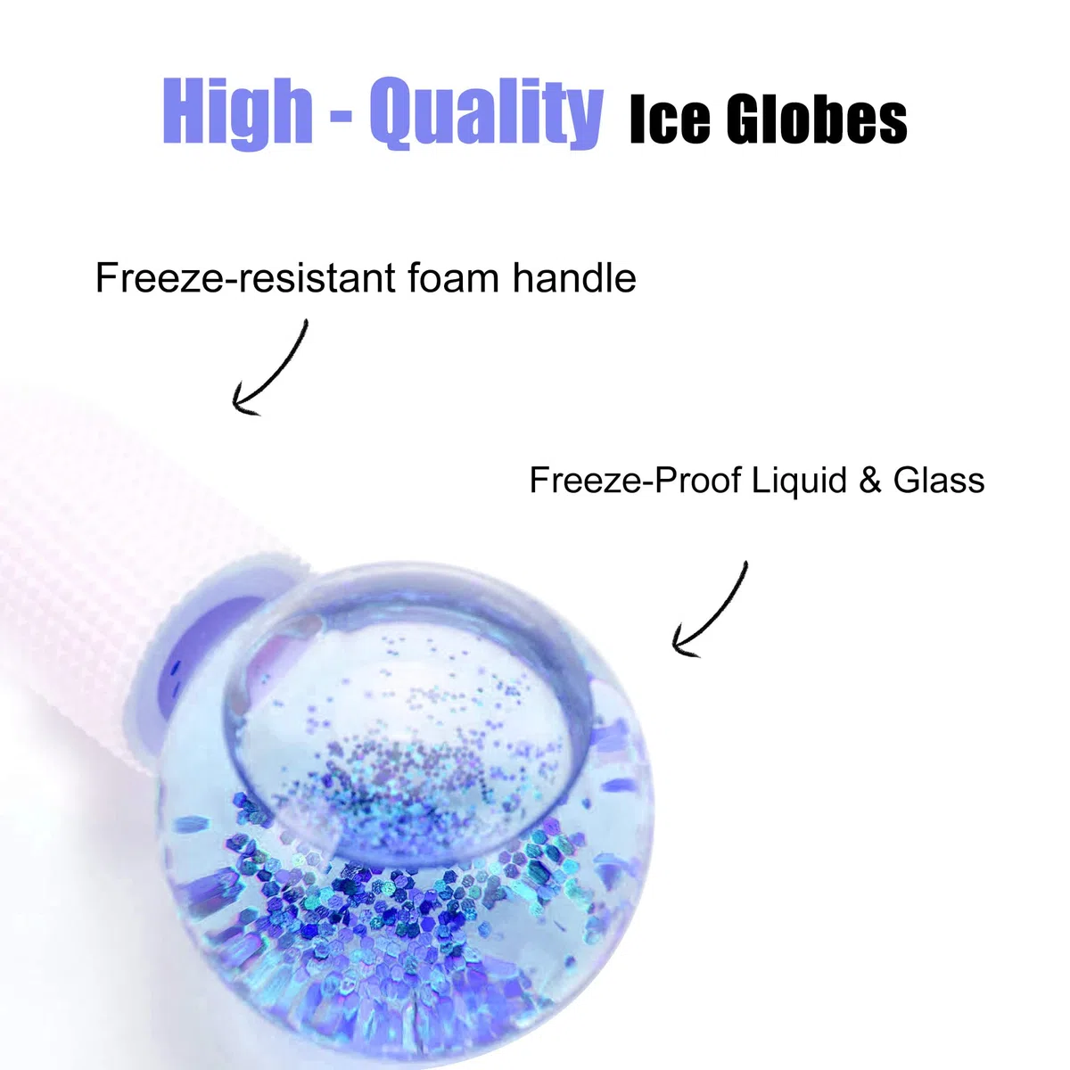 2Pcs Facial Ice Globes, Massaggio Ice Cool Roller Ball, Ice Roller Ball, Massage Ice Ball Skin Care Tool, Riducono il Gonfiore e Le Occhiaie (Confezionati in coppia, Blu)