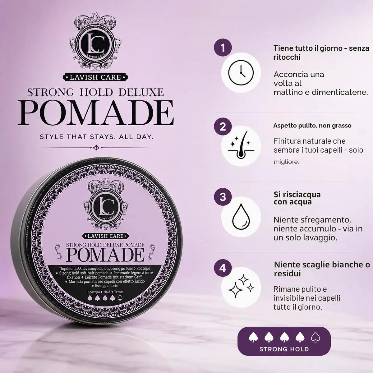 Strong Hold Deluxe Pomade 100ml Lavish Care