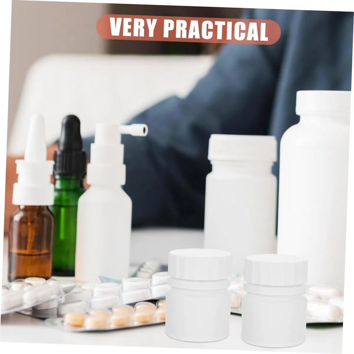 Anneome 12 Bottiglie Ricaricabili per Medicinali da 30Ml in Hdpe con Tappo a Vite Bianco Riutilizzabili per Contenitore Viaggio e Organizzatore Compatto