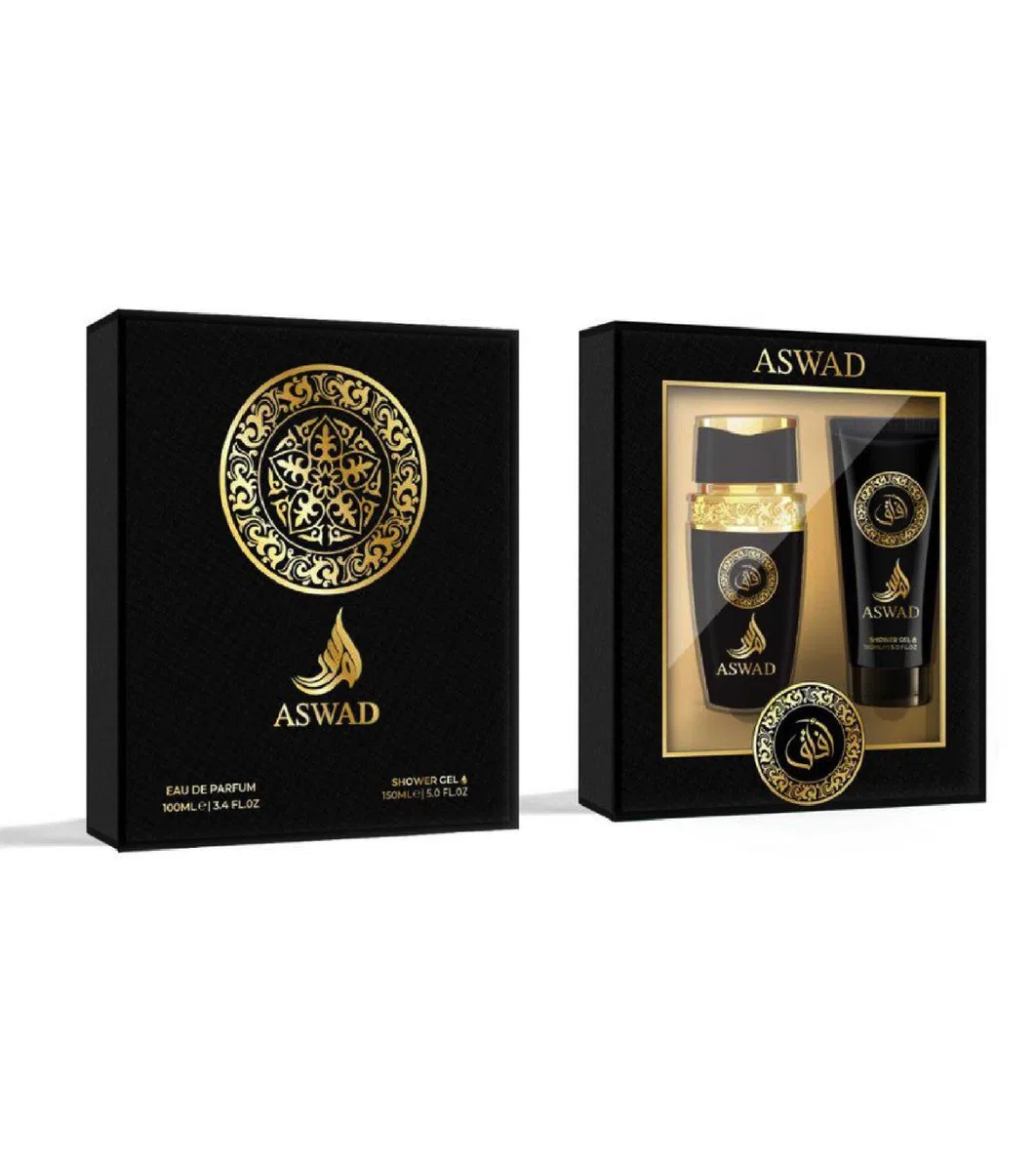 Aswad Asad Cofanetto Profumo Uomo EDP 100ml + Shower Gel 150ml – Pepe Nero, Ananas, Patchouli, Vaniglia, Ambra & Legni – Fragranza Orientale Speziata Intensa