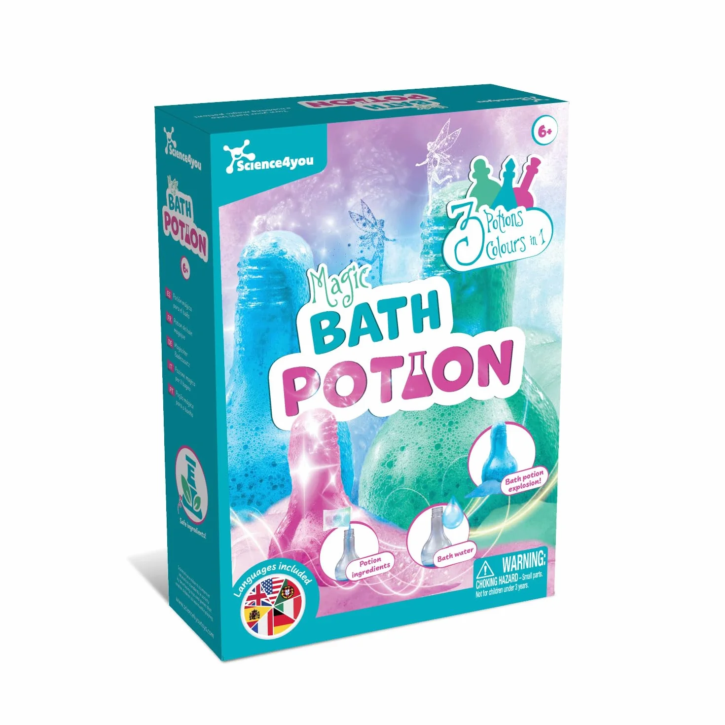 Science4you Pozioni da Bagno per Bambini +6 – Kit per Fare Pozioni, Bombe da Bagno, Kit Scientifico Educativo: 3 Esperimenti, Regalo Cosmetico Ideale per Compleanno, Natale per Ragazze di 6 7 8+ Anni