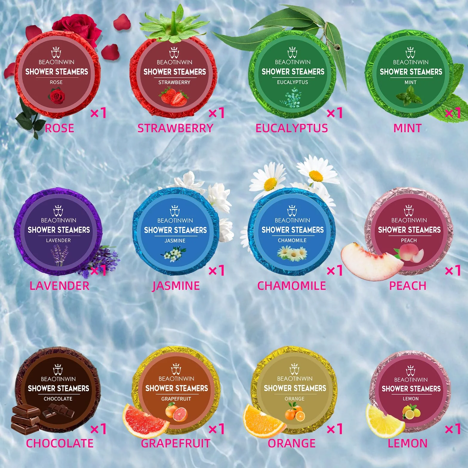 Set di bombe da doccia biologiche vegane per aromaterapia, 12 pezzi, per sollievo dallo stress e cura di sé, regalo di compleanno rilassante per donne e uomini