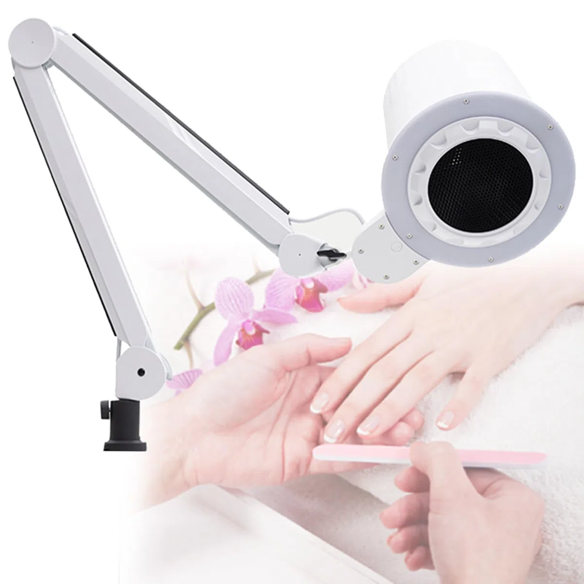 Potente aspiratore per Polvere per Unghie da 80 W per Salone di Bellezza - Aspirapolvere per Polvere per Unghie con Braccio articolato Regolabile e Filtro Riutilizzabile