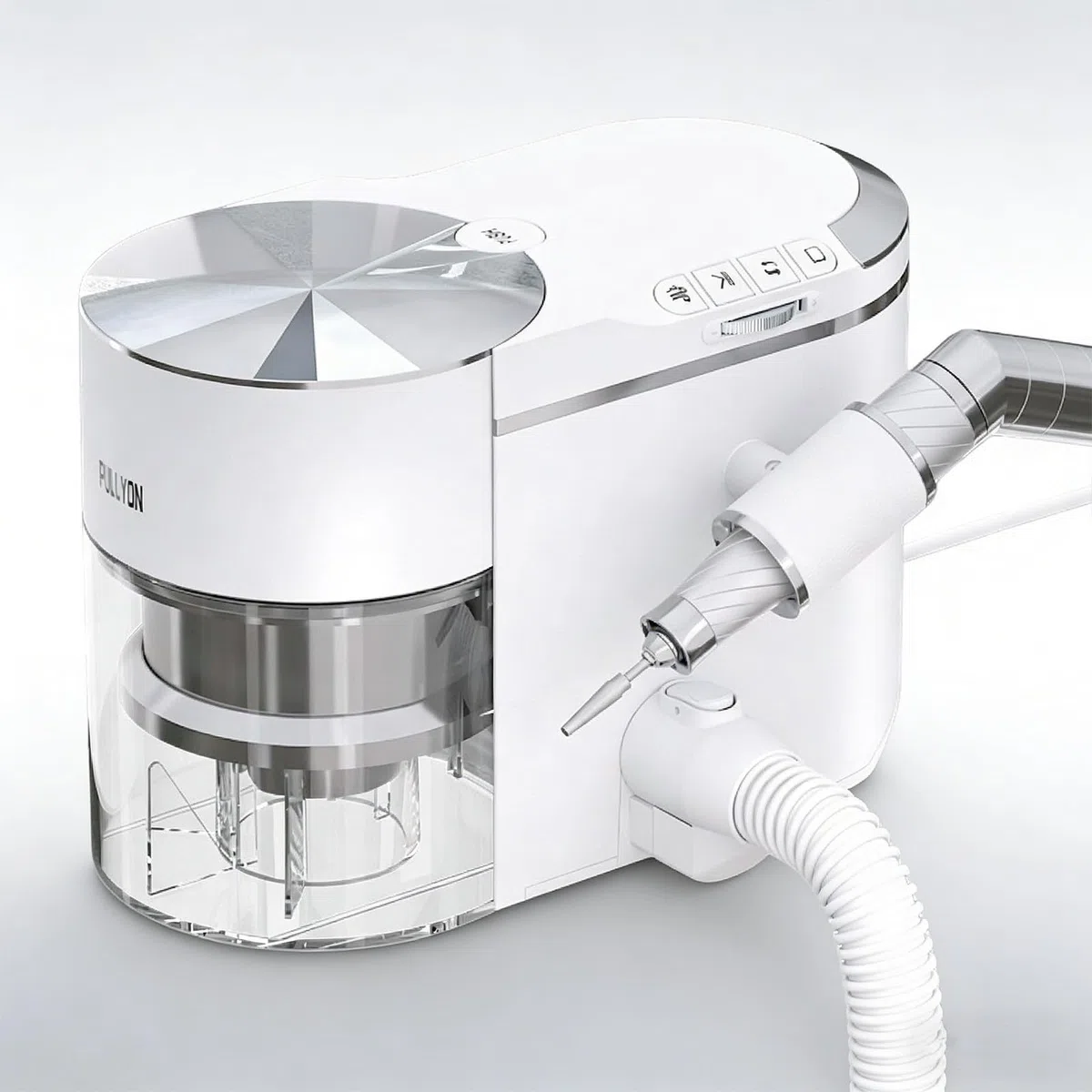 Macchina trapano elettrico per unghie 200W con aspirazione, Kit 2-in-1 aspiratore e lima, Motore brushless 30000 RPM, Controllo a 4 pulsanti, Tubo di prolunga, per uso in salone e domestico