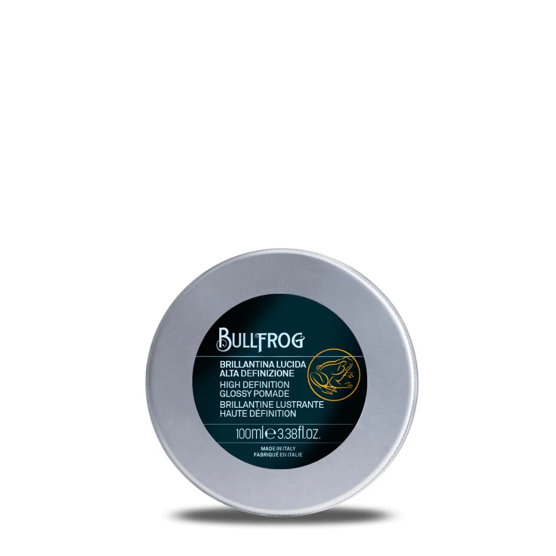 Bullfrog Brillantina Lucida Alta Definizione 100ml - Look Scolpito e Classico - Tenuta Forte e Duratura - Composizione Elastica e Morbida - Made in Italy