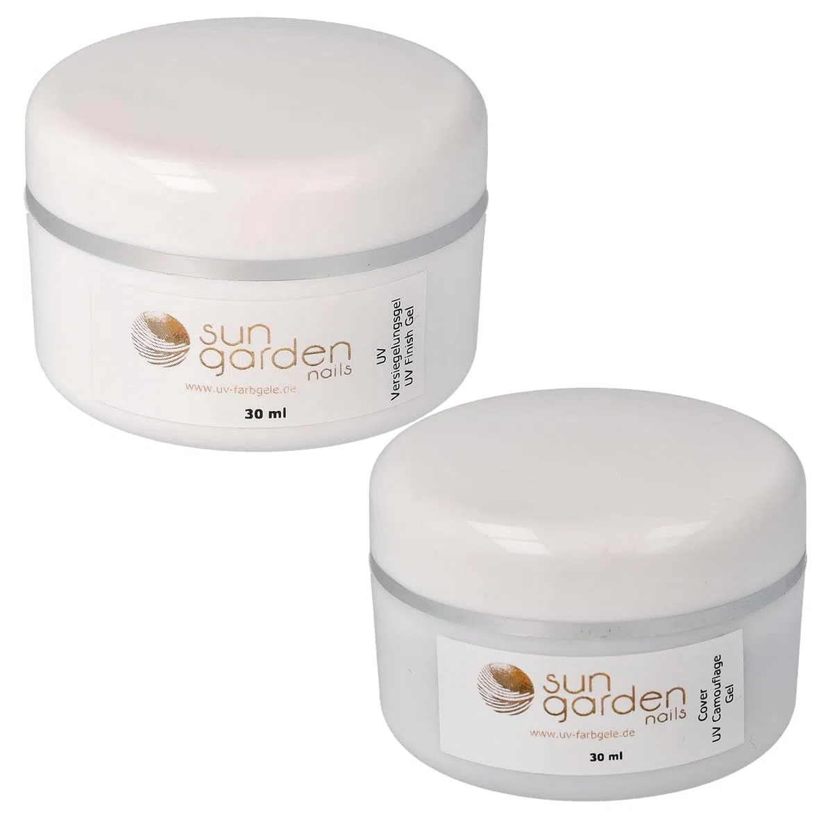 Sun Garden Nails Gel Sigillante UV 30 ml + Gel Cover UV 30 ml - Set di 2 Pezzi per Unghie