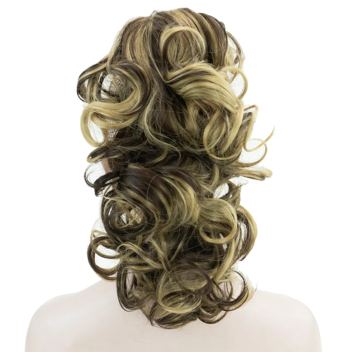 IMISSU Capelli ricci disordinati Estensioni dei capelli coda di cavallo con artiglio corto Clip coda di cavallo con ganascia in posticci per le donne (Marrone misto)