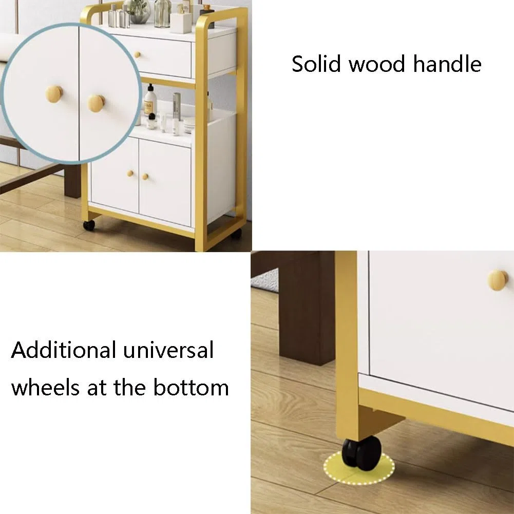 Carrello da parrucchiere con armadio portaoggetti e armadietto di bellezza mobile per attrezzature spa.