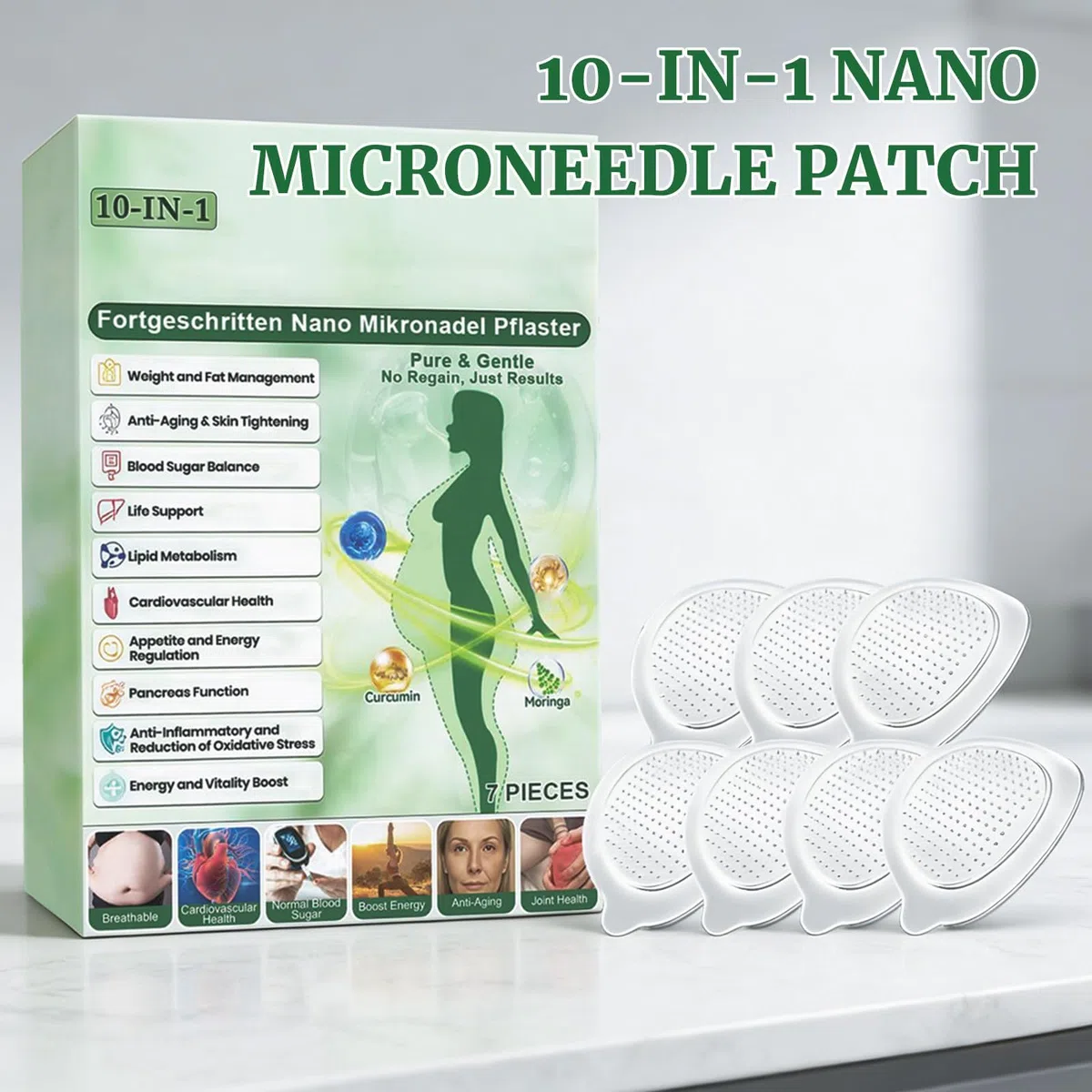 3 confezioni di cerotti dimagranti alla Moringa 10 in 1,cerotti dimagranti con nano microaghi,cerotti alla Moringa 10 in 1,dimagranti e rassodanti,per uomini e donne