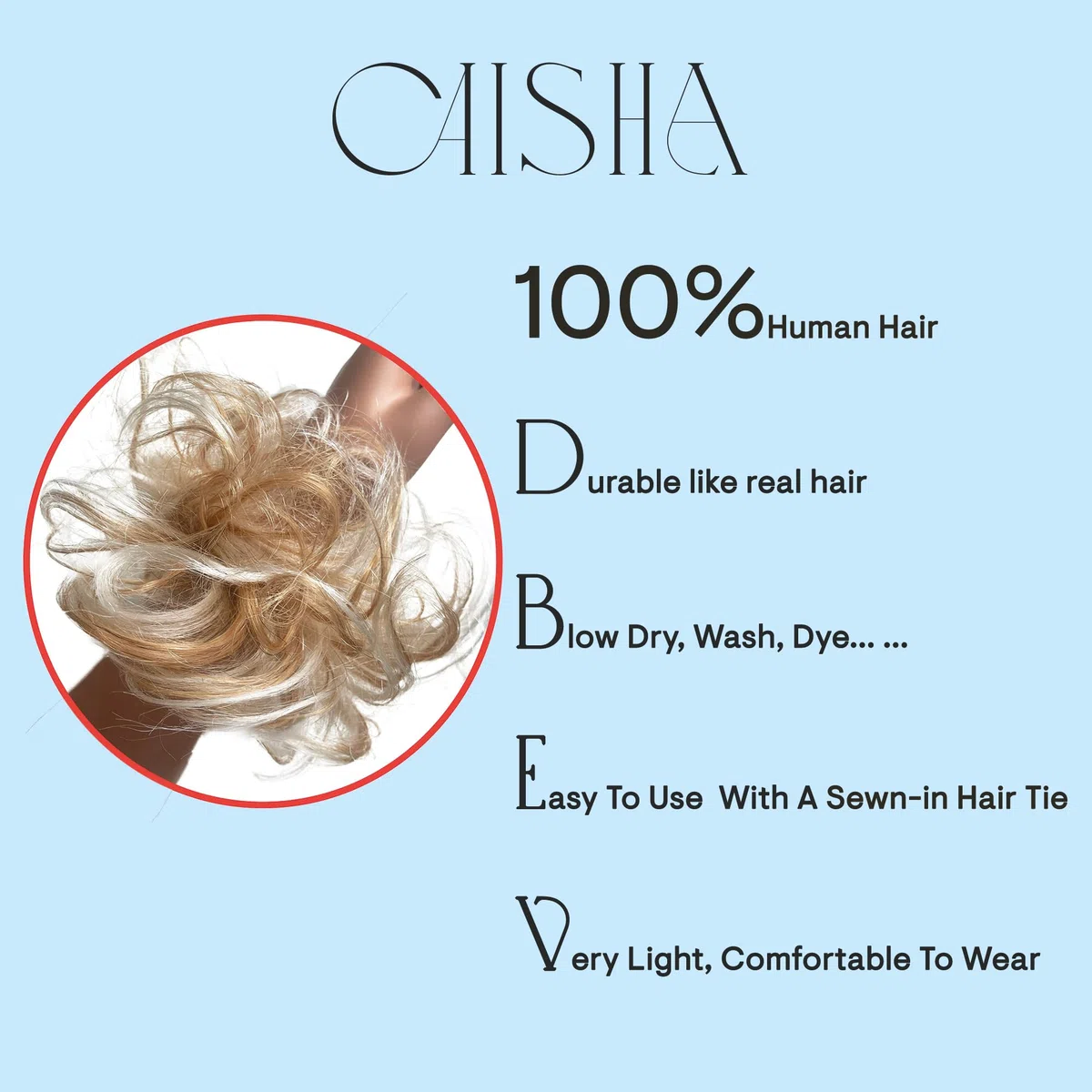CAISHA Cravatta Per Capelli 100% Capello Umano Pezzo Per Capelli Ispessimento Dei Capelli Treccia Fascia Per Capelli Accessori Per Capelli Biondo Platino H312b
