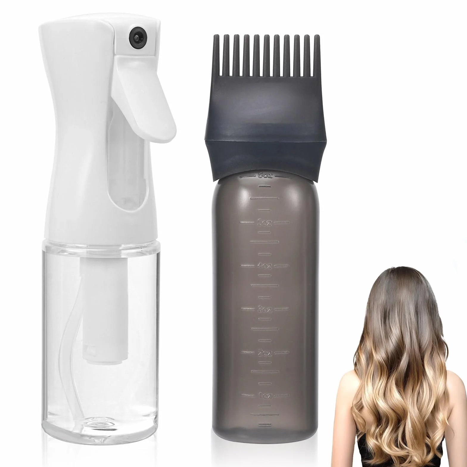 200 ml Nebulizzatore, 170 ml Applicatore Olio Capelli, Bottiglia Spray Styling