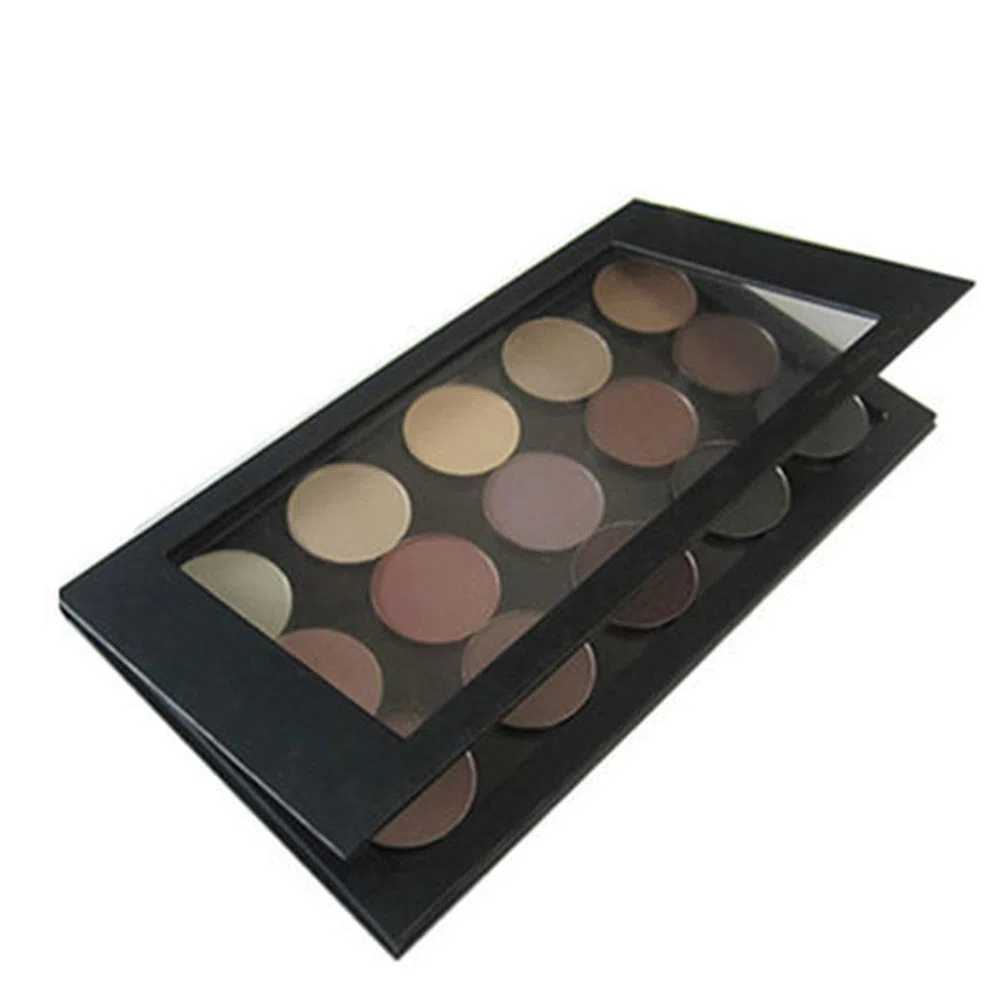Coosei Palette di Trucco Magnetica per Ombretto, Palette Vuota di Ombretti Magnetici a Strato Singolo, Palette di Trucco Grande Nera con Finestra Trasparente
