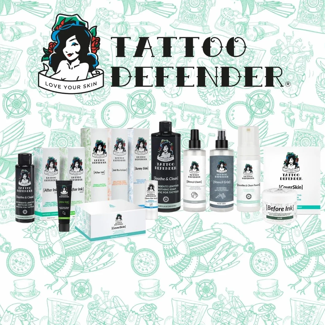 Tattoo Defender - After Ink Classic 50ml - Crema Lenitiva Ed Idratante Per La Cura E La Guarigione Dei Tatuaggi - Con Acido Ialuronico -Non Macchia E Non Unge - Dermatologicamente Testata