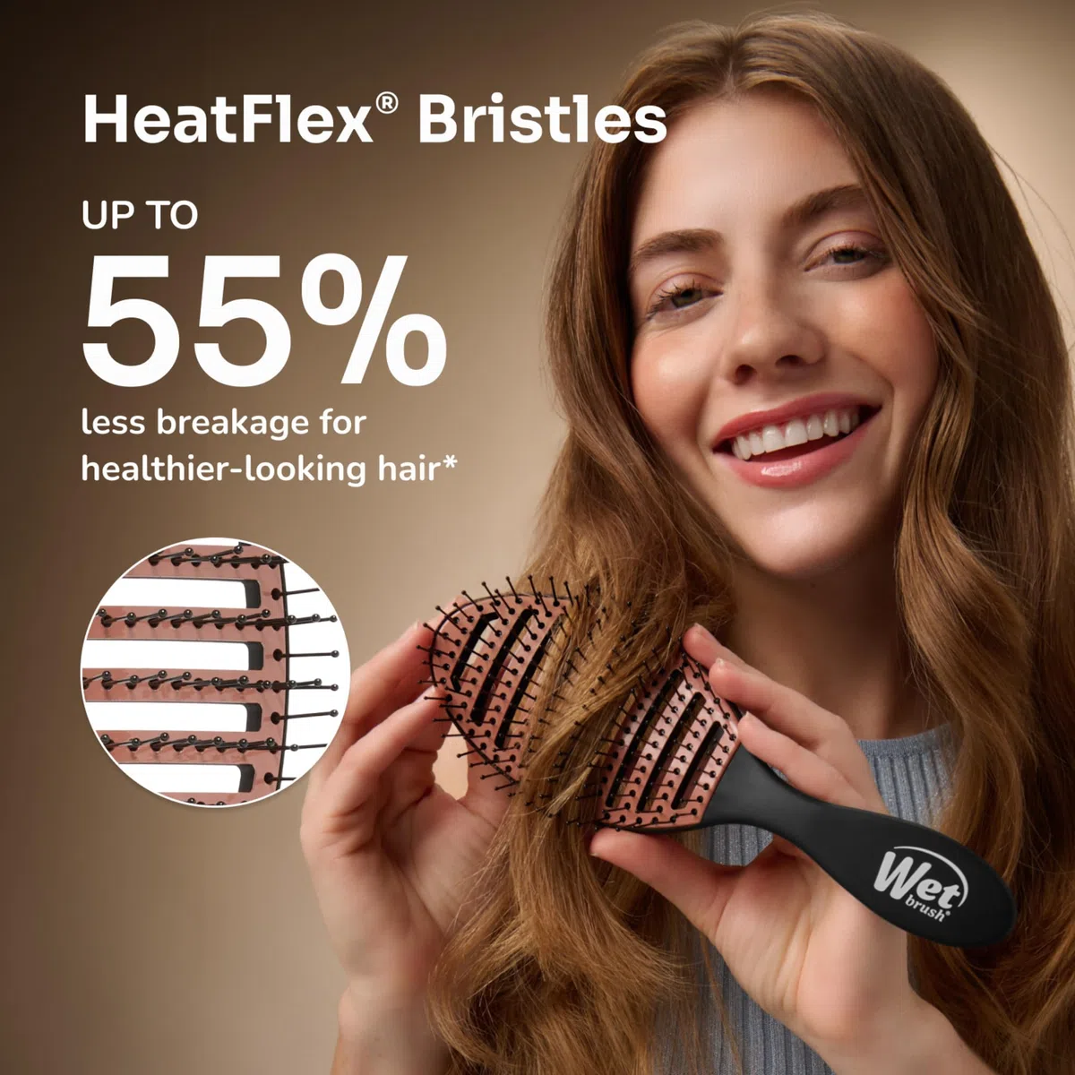 Wet Brush Districante in ceramica Speed Dry con setole Heatflex resistenti al calore e design a sfiato aperto per asciugare i capelli più velocemente, per tutti i tipi di capelli, nero
