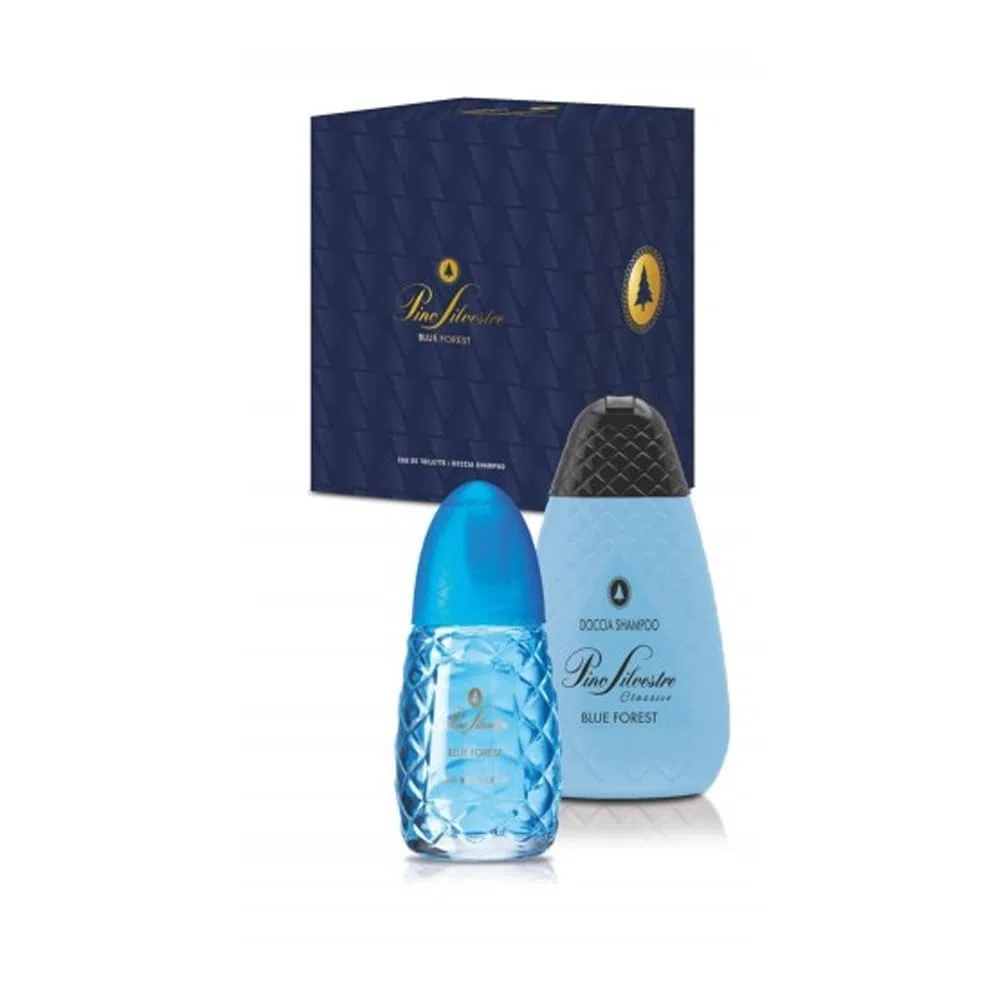 Pino Silvestre Blue Forest Confezione Regalo Uomo Profumo Edt 75ml Doccia Shampoo 400ml