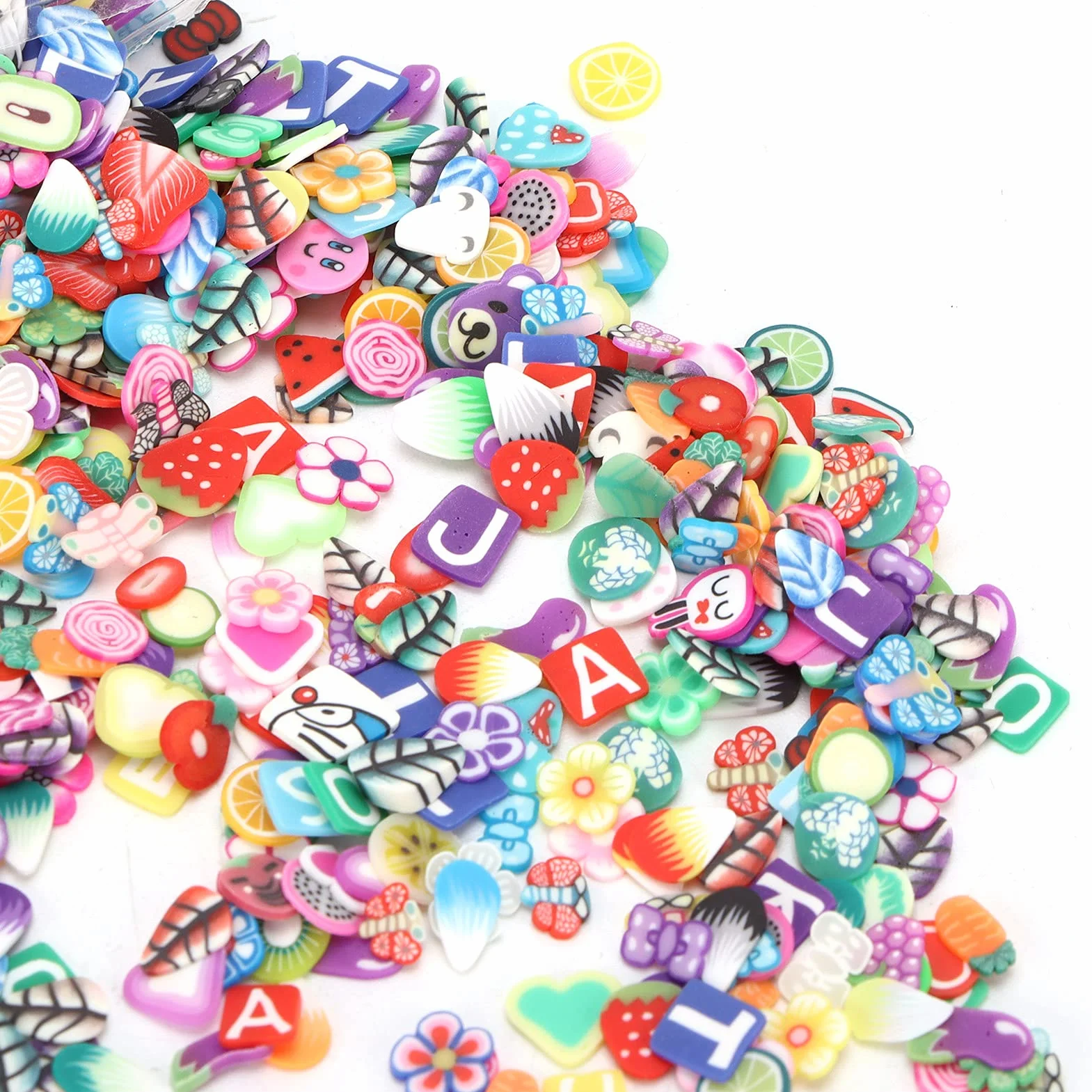 3000 pezzi di fette di frutta per nail art, forniture per slime di frutta, perline di argilla fai da te, argilla impermeabile fai da te per lavori fai da te, creazione di slime e decorazione per telef