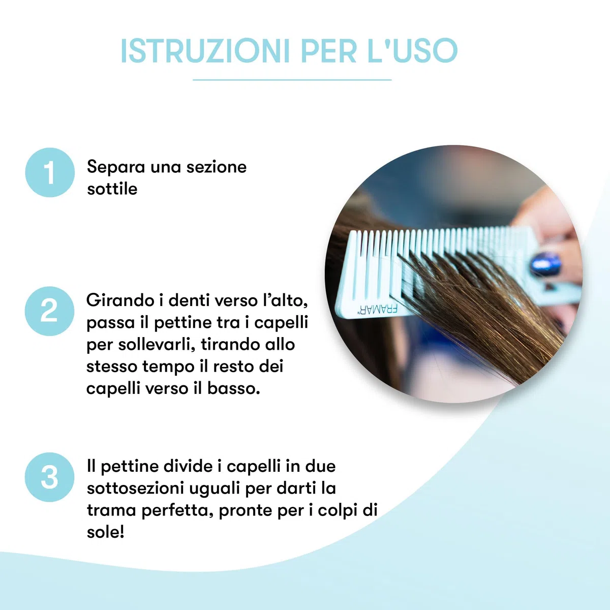 FRAMAR Dreamweaver Set di pettini per highlighter – Pettine per capelli a coda di topo con coda in metallo, pettine per parrucchiere, pettine a coda di spillo – Confezione da 3 pastelli