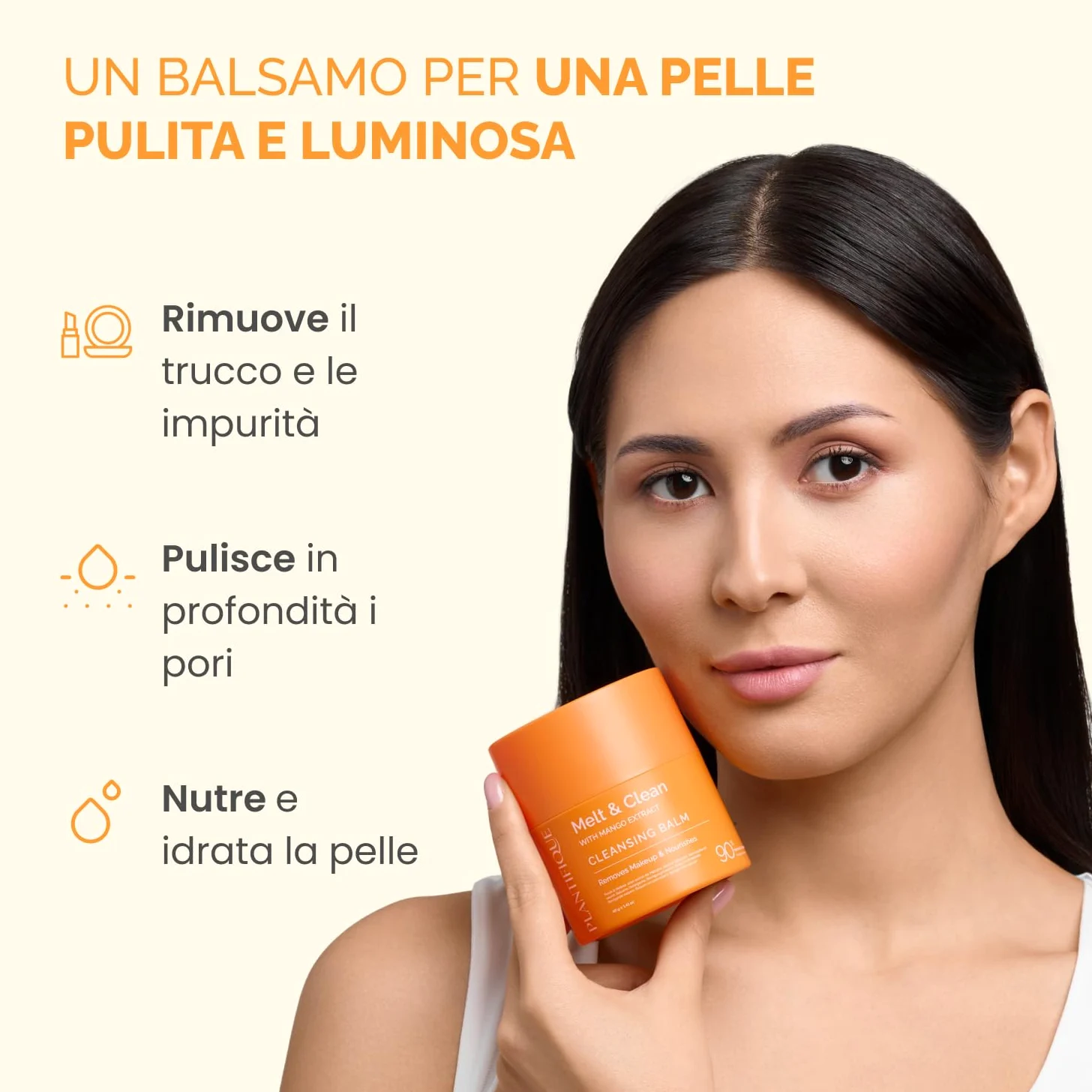 PLANTIFIQUE Burro Struccante Coreano Viso e Occhi – Detergente Olio Struccante – Acido Ialuronico, Collagene e Ceramide – Cleansing Balm per Doppia Detersione, Makeup Remover Waterproof – 40 g