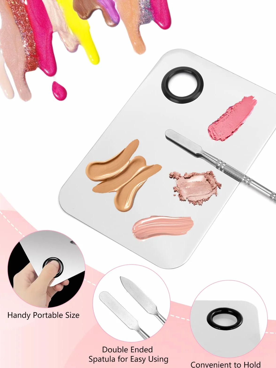 LIONVISON Applicatori di Trucco Usa e Getta, Palette di Miscelazione Trucco con Spatola e 262 PCS Pennello, Bacchette Mascara Lip Eyeliner Spazzole Capelli Clip