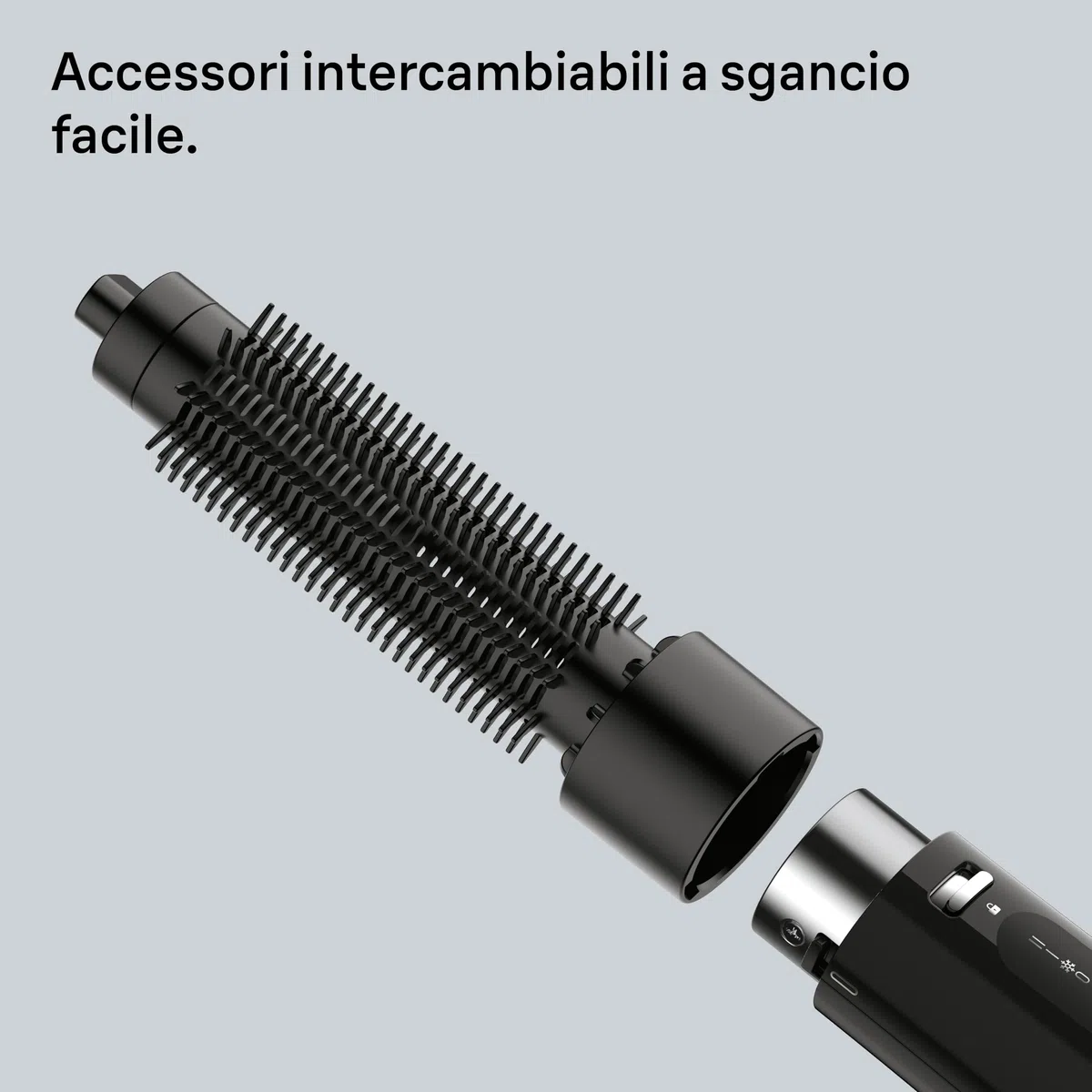 Braun Air Styler AS1.5, compatta, spazzola termica modellante e spazzola a setole rigide, 300W, 3 impostazioni di calore/velocità, Nero lucido, BRAS150E