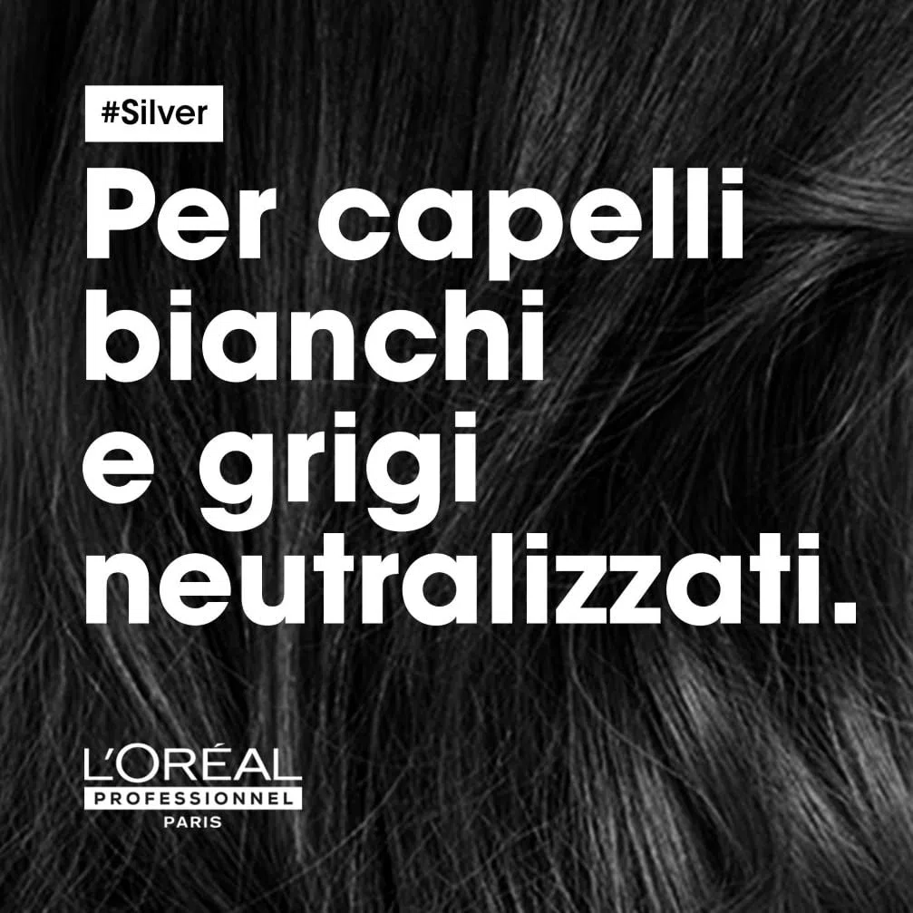 L'Oréal Professionnel Paris Shampoo Professionale per Capelli Grigi e Bianchi Silver Serie Expert, Formula Neutralizzante Anti-giallo