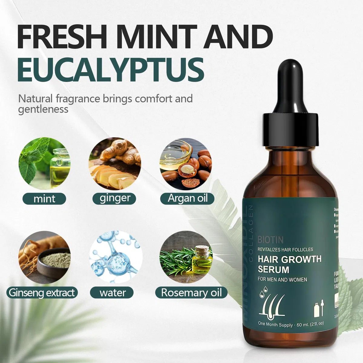 Kit crescita capelli Con Roller Set, Siero per La Crescita Dei Capelli, 60 ml siero per la crescita dei capelli, per Capelli Più Spessi, Lunghi per Uomini Donne