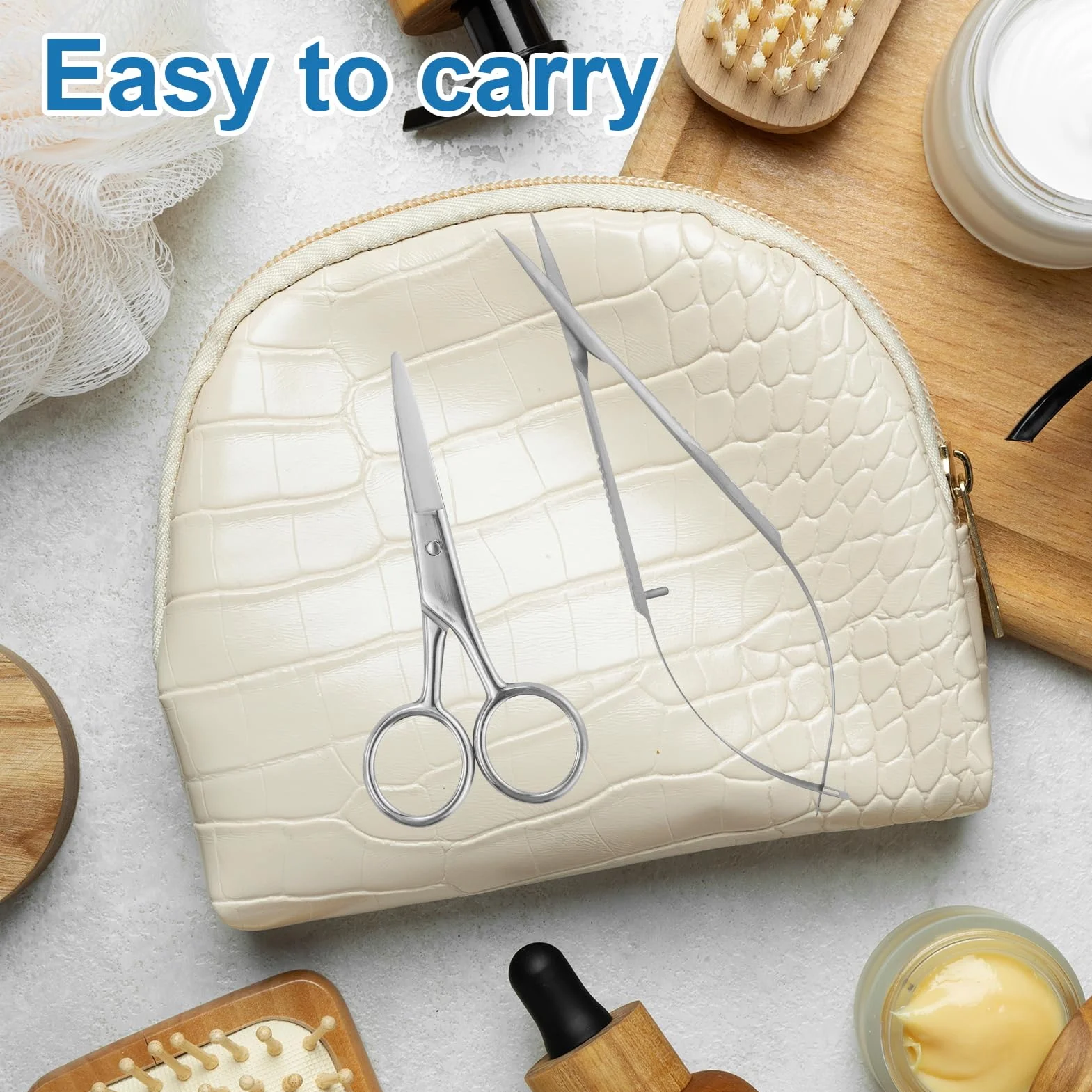 Forbici per cuticole Kit professionale extra fini, curve, professionali, precise e appuntite, per sopracciglia, ciglia, unghie e pelle secca, con 1 paio di piccole forbici