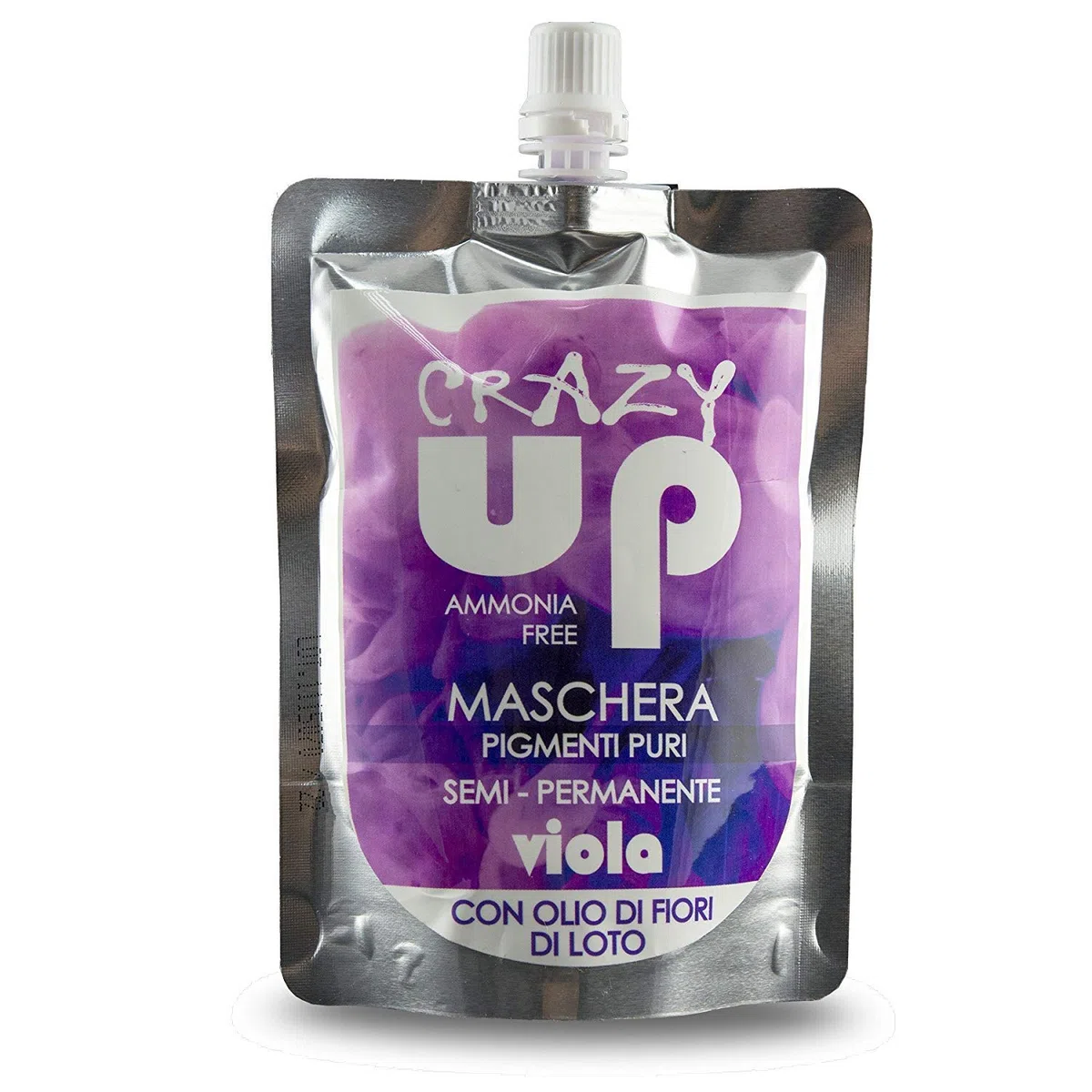 Crazy Up Maschera Colorante Senza Ammoniaca Semipermanente per Capelli - 200 ml (Viola)
