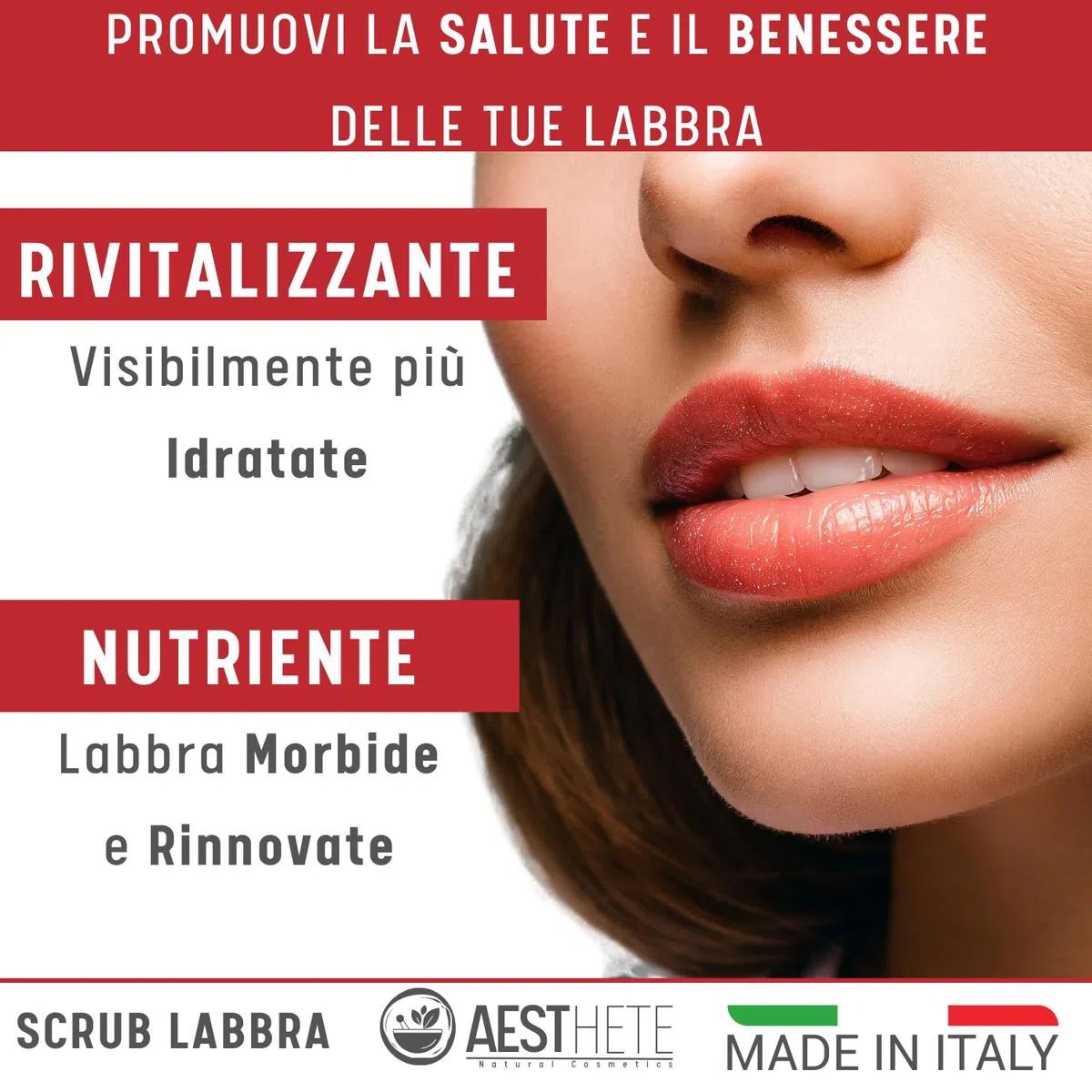 Scrub Labbra Esfoliante Naturale al Peperoncino 15ml – Idratante e Levigante con Aroma Frutti di Bosco Vegan e Biologico | Per Labbra Morbide Senza Pellicine | Made in Italy