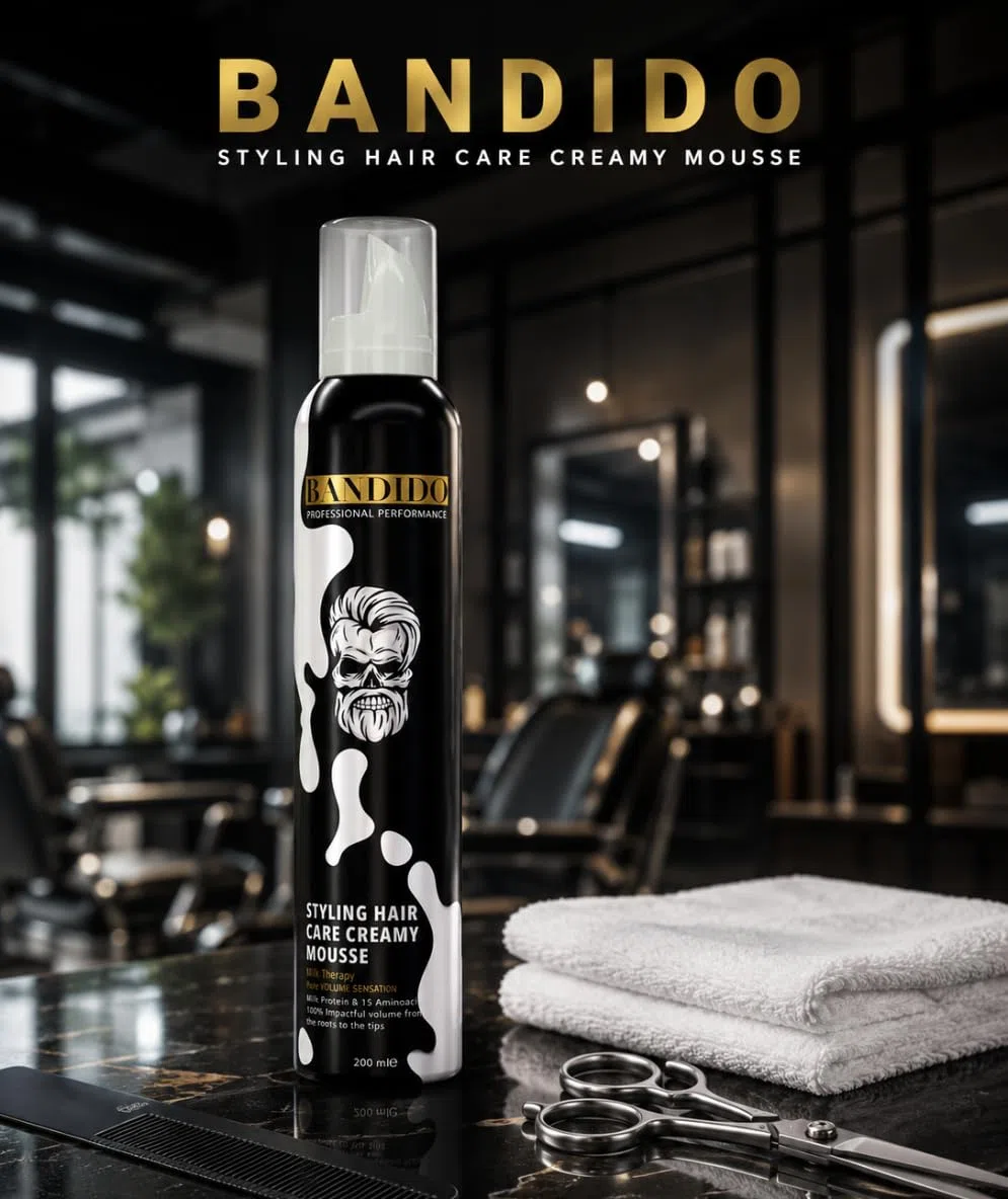 BANDIDO Milk Creamy Styling Hair Care Mousse 200ml - Balsamo per la cura dei capelli - Mousse per volume e look naturale - Schiuma per asciugatura a phon