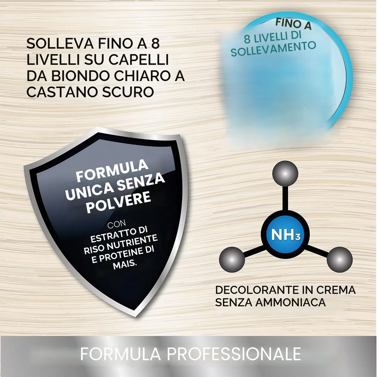 Knight & Wilson Color-Freedom, crema per capelli con formula senza ammoniaca, solleva fino a 8 tonalità, protegge e ripara mentre schiarisce. Kit completo di sbiancamento con ciotola e pennello, la