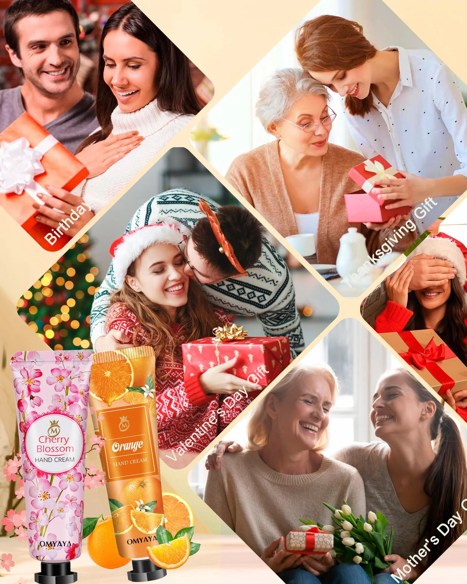 40 Pezzi Mini Crema Mani Idratante Regalo per Donna,Hand Cream per Mani Normali e Secche, Trattamento Quotidiano per le Mani,Set Regalo da Donna, Festa Della Mamma, Compleanno, Natale