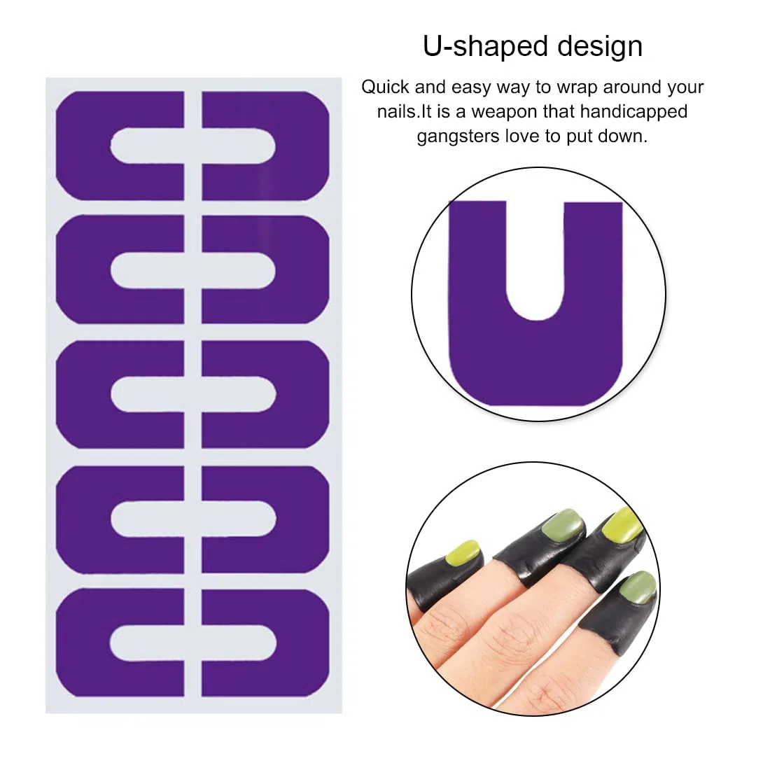 100 pezzi Nastri per unghie Usa e getta Forma di U Protettore Unghie Sticker Anti Overflow Manicure Strumento Per Protezione Dita Evitare Che Smalto Vostre Mani clip unghie nastro dita