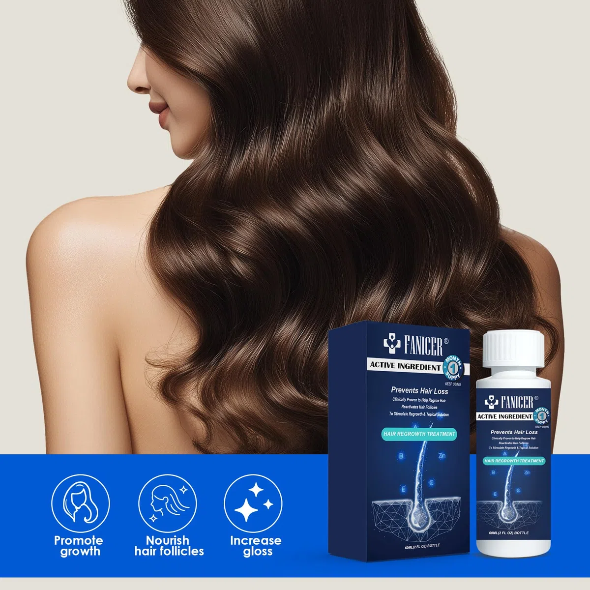 Siero Capelli Crescita Per Uomini e Donne,Essenza Per La Crescita Dei Capelli,Promuovere una Crescita dei Capelli più Spessa,Siero Capelli Crescita Adatto a Tutti i Tipi di Capelli-60ml